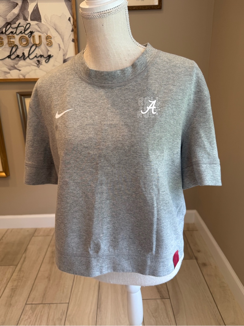 Nike Reversible Grey Alabama Short Sleeve Sweatshirt Crewneck Tee - Picture 5 of 9